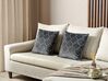 Set of 2 Velvet Cushions Moroccan Pattern 45 x 45 cm Grey ALYSSUM_877669