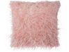 Conjunto de 2 almofadas decorativas em pele sintética rosa 45 x 45 cm DAISY_770038