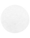 Shaggy Round Area Rug ⌀ 140 cm White DEMRE_738119
