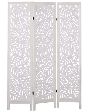 Biombo 3 paneles de madera blanco 170 x 122 cm MELAGO