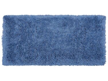 Tappeto shaggy rettangolare blu 80 x 150 cm CIDE