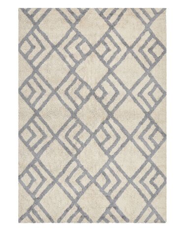 Teppich Baumwolle beige / grau 140 x 200 cm NEVSEHIR