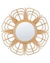 Nástenné ratanové zrkadlo ⌀ 60 cm béžové PASAKU_822176