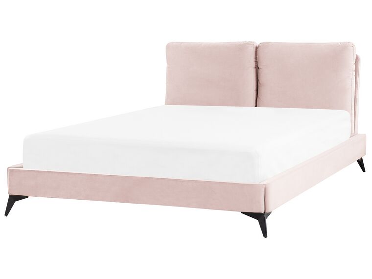 Bed fluweel roze 140 x 200 cm MELLE_829941