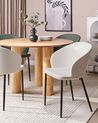 Set of 2 Fabric Dining Chairs Light Beige MASON_883546