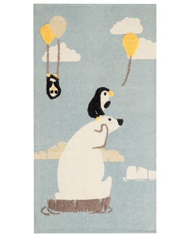 Cotton Kids Rug Polar Bear Print 80 x 150 cm Multicolour BARUS 