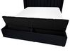 Zamatová posteľ s úložným priestorom 140 x 200 cm čierna NOYERS_834549