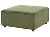 Kombinálható háromszemélyes zöld kordbársony kanapé ottománnal APRICA_895062