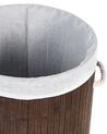 Bamboo Basket with Lid Dark Wood SANNAR_849846