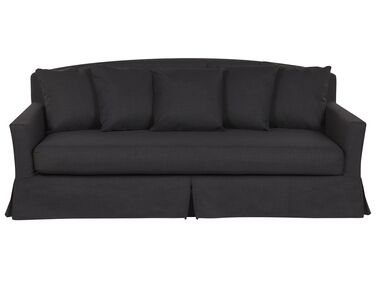 3 Seater Fabric Sofa Black GILJA