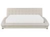Leather EU Super King Size Bed White LILLE_36517