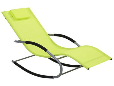 Chaise longue à bascule vert citron CARANO