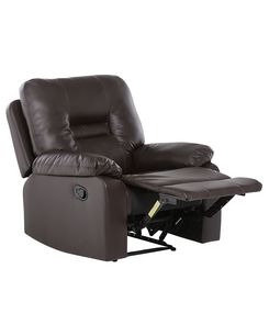 Säädettävä keinonahkainen lepotuoli ruskea BERGEN Säädettävä keinonahkainen lepotuoli ruskea BERGEN