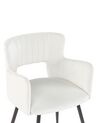 Conjunto de 2 sillas de comedor de terciopelo blanco crema/negro SANILAC_847144