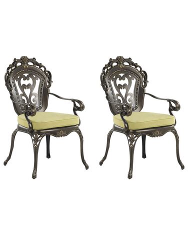 Conjunto de 2 cadeiras de jardim em alumínio castanho escuro SAPRI