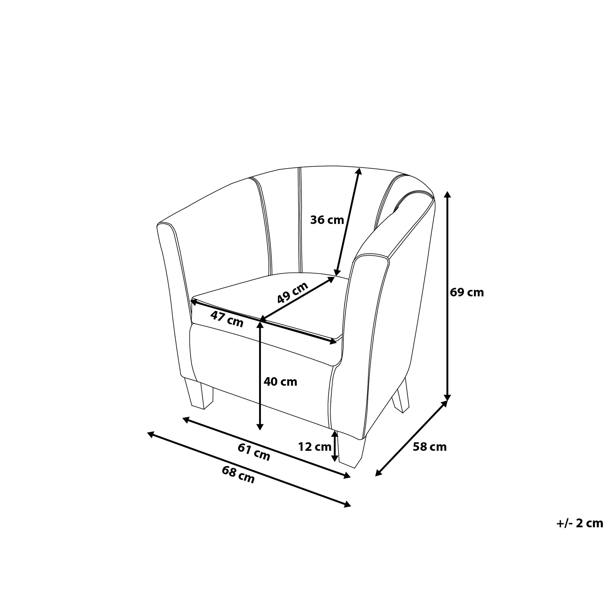 Fotel ekoskóra brązowy BORWICK