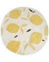 Okrúhly bavlnený koberec ø 140 cm svetlobéžová/žltá MAWAND_903871