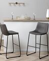 Set of 2 Fabric Bar Chairs Grey FRANKS_724949