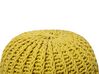Cotton Knitted Pouffe 50 x 35 cm Yellow CONRAD II_813956