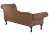Right Hand Chaise Lounge Faux Suede Brown LATTES_738798