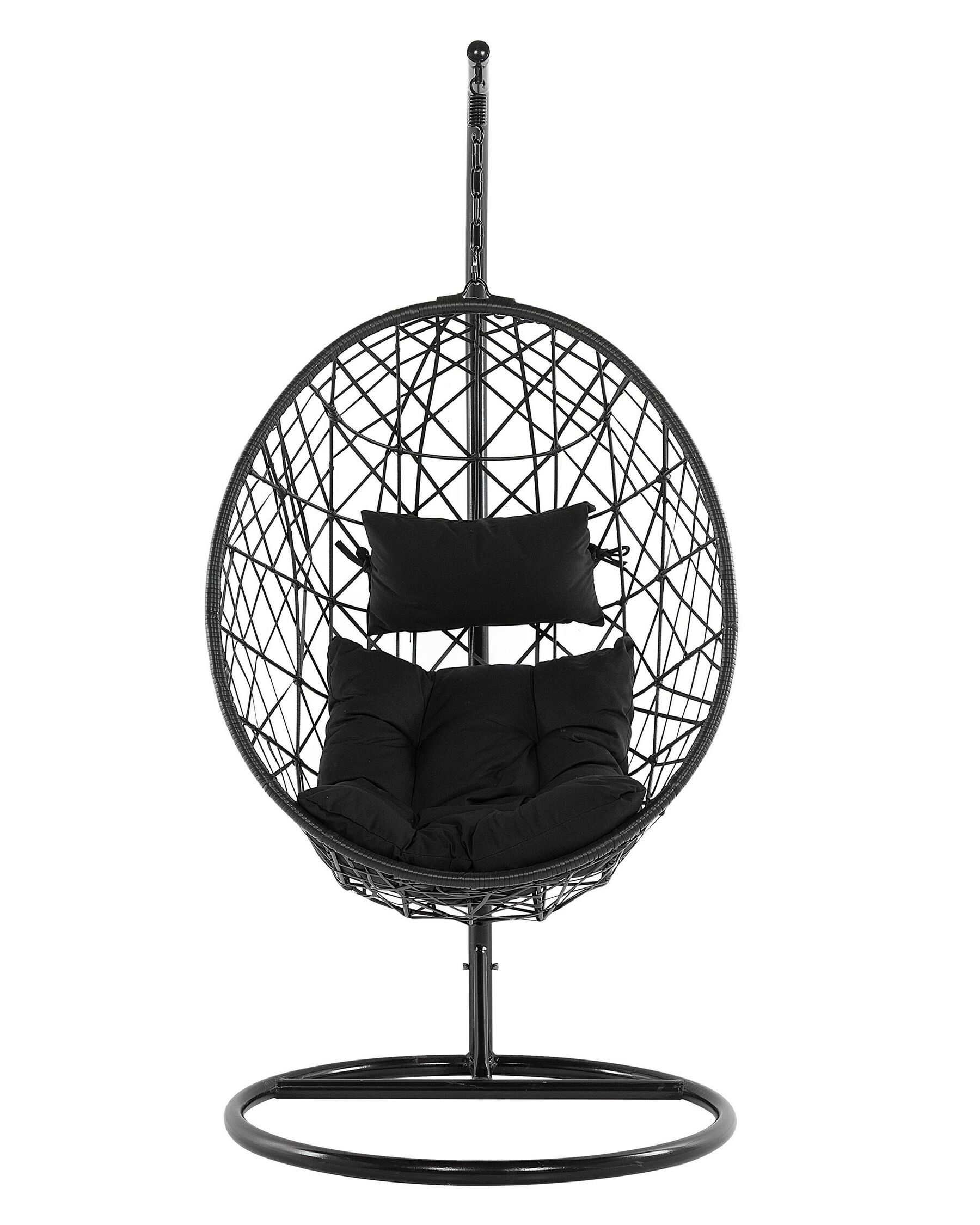 Hängesessel mit Gestell Rattan schwarz ø 96 cm ALATRI | Beliani.de