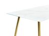 Glass Top Dining Table 120 x 70 cm Marble Effect and Gold MULGA_850508