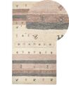 Tapete Gabbeh em lã creme e castanha clara 80 x 150 cm KARLI_856112