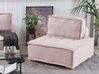 4 Seater Modular Fabric Corner Sofa Pink TIBRO_825629