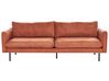 Conjunto de sofás 5 lugares com repousa-pés em tecido castanho dourado VINTERBRO_907072