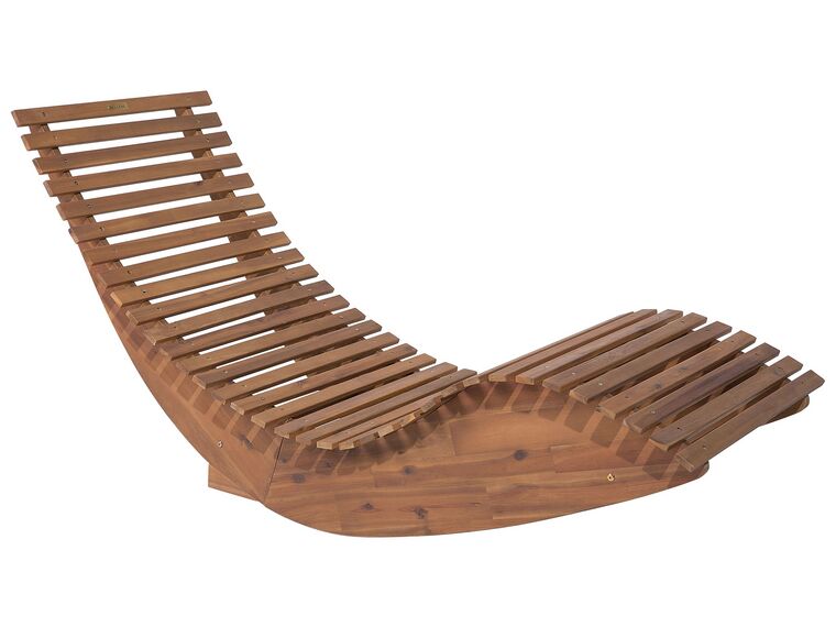 Chaise longue en bois naturel BRESCIA_803140