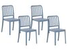 Conjunto de 4 sillas de balcón de material sintético azul SERSALE_820166
