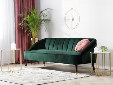 3-seters sofa fløyel smaragdgrønn ALSVAG