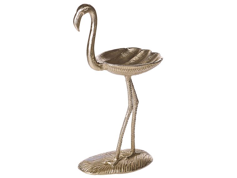 Figura decorativa em forma de flamingo dourado 57 cm SANEN_848917