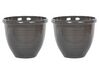 Set of 2 Plant Pots ⌀ 44 cm Brown TESALIA_841994
