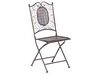 Ensemble de terrasse bistrot table avec deux chaises en acier noir BORMIO_806703