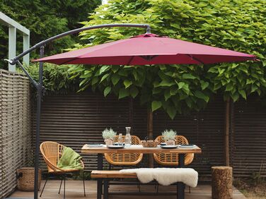 Cantilever Garden Parasol ⌀ 3 m Burgundy RAVENNA