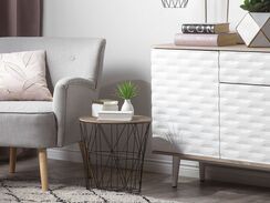 Sivupöytä metalli säilytystila musta LANARK Sivupöytä metalli säilytystila musta LANARK