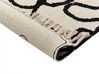 Teppich Baumwolle beige / schwarz 80 x 150 cm Gesichtsmotiv Kurzflor KONUR_839852