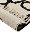 Teppich Baumwolle beige / schwarz 80 x 150 cm Gesichtsmotiv Kurzflor KONUR_839852