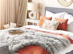 Päiväpeitto vaaleanharmaa 150 x 200 cm DELICE Päiväpeitto vaaleanharmaa 150 x 200 cm DELICE