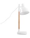 Lampe de bureau blanc en bois et en métal ALDAN_877780