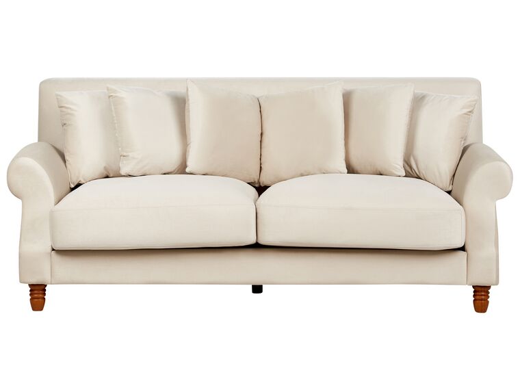 2 Seater Velvet Sofa Off-White EIKE_733416