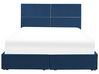 Łóżko welurowe z pojemnikiem 180 x 200 cm niebieskie VERNOYES _861385