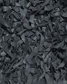 Teppich schwarz 140 x 200 cm Leder Shaggy MUT_723968