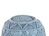 Bavlnená makramé taburetka ⌀ 40 cm modrá KAYSERI_801192