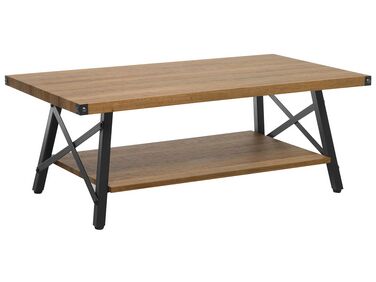 Mesa de centro madera oscura/negro 100 x 55 cm CARLIN