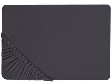 Cotton Fitted Sheet 140 x 200 cm Black HOFUF