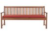 Banco de jardín de madera de acacia certificada con cojín rojo 180 cm VIVARA_695568