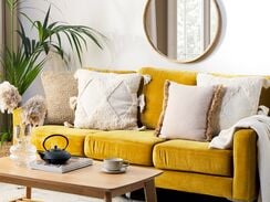 Koristetyyny puuvilla vaalea beige tuftattu 45 x 45 cm 2 kpl AVIUM