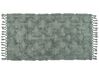 Teppich Baumwolle grün 80 x 150 cm geometrisches Muster Kurzflor KARS_848852